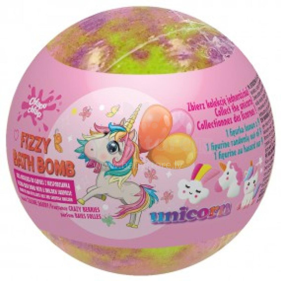 Bath fizzer with a toy unicorn crazy berr 140g