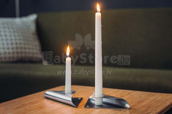 HOFATS SQUARE CANDLE set silver, 4 pcs.