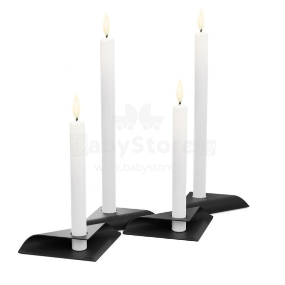 HOFATS SQUARE CANDLE black, 4 pcs.