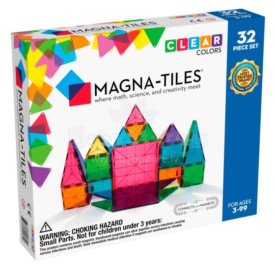 MAGNA-TILES Magnetinis permatomas konstruktorius, 32 det.