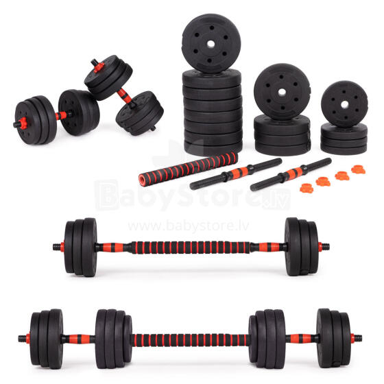 Movepro Art.212436 Set of adjustable dumbbells and barbells 2x20 kg (total weight 40 kg)