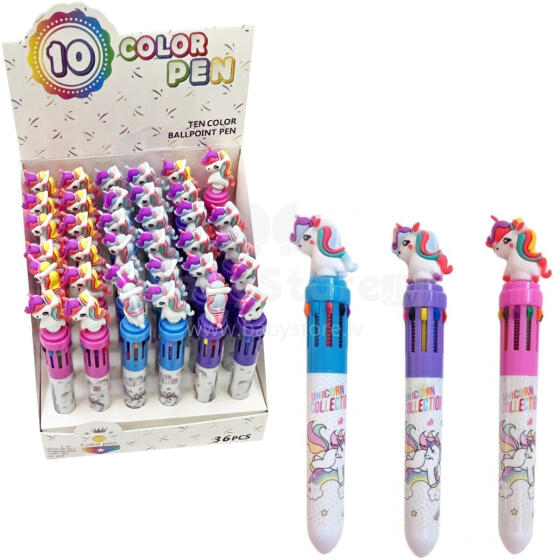 I-Toys Unicorn Art.212513 Rašiklis su 10 spalvų