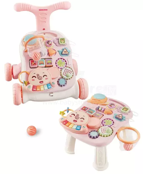 Kikkaboo Walker 3 in 1 Play Grow Art.214584 Pink  Ходунок-толкалка