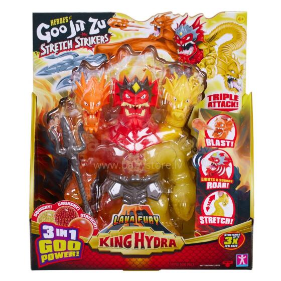 HEROES OF GOO JIT ZU Figūrėlė su šviesomis ir garsais „Stretch Strikers karalius Hydra“