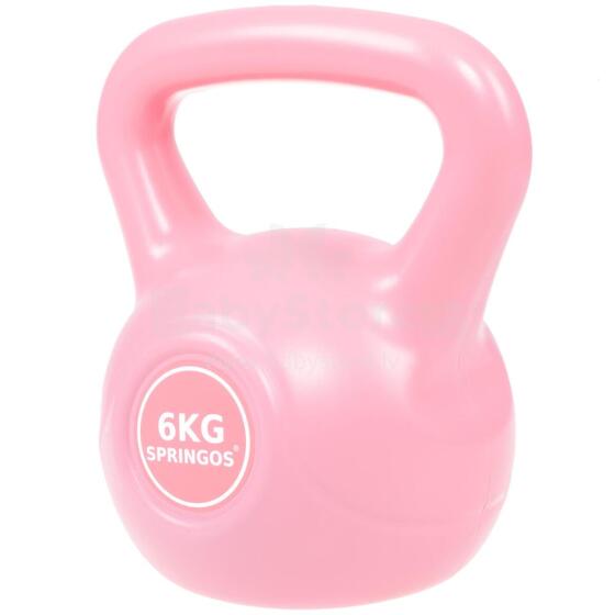 Kettlebell hantelis ABS Springos FA1059 6kg, rožinis svoris
