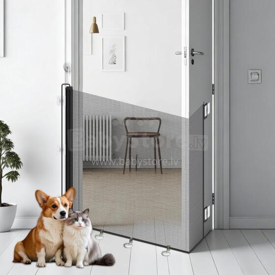 Extendable Stair Gate with Adjustable Lock 150x78 Art.225826 Black Stair safety gate