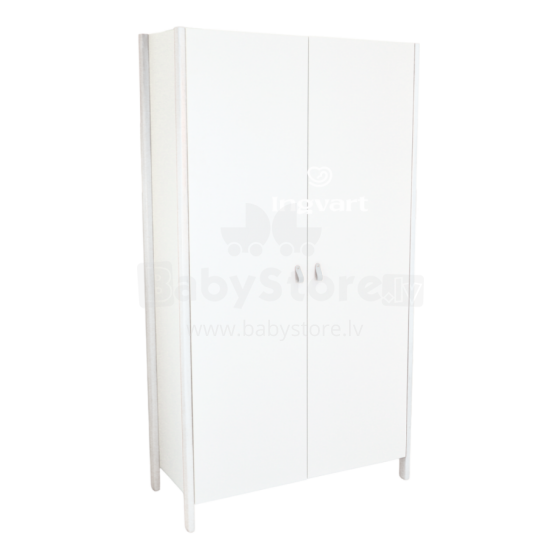 La Bebe™ Scandi Wardrobe Art.227070 White Двухдверный деревянный шкаф