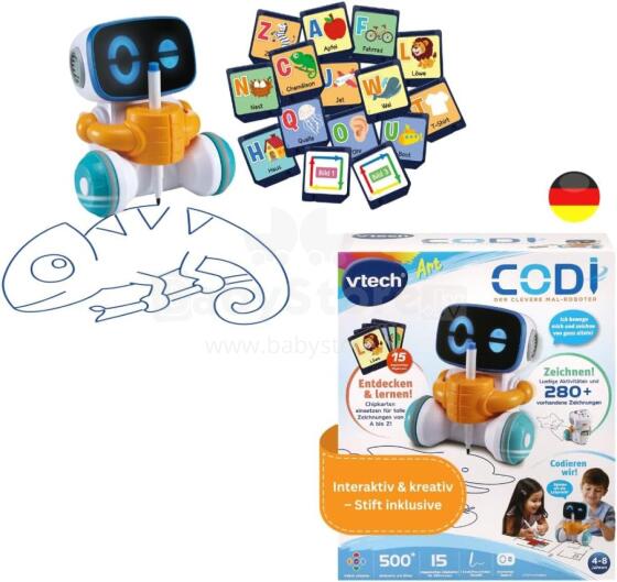 VTech Codi Clever Drawing Robot Art.229085 Interaktyvus robotas