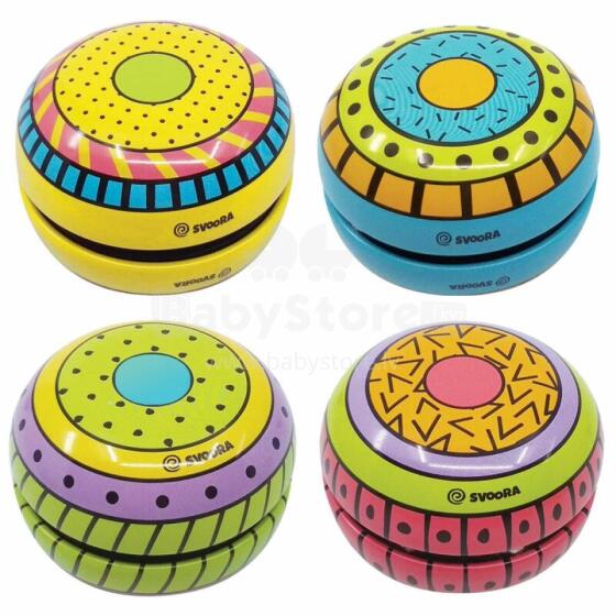Svoora - Tin Yo-Yo with Free Spin - Funky Party (1 pc., 4 designs)
