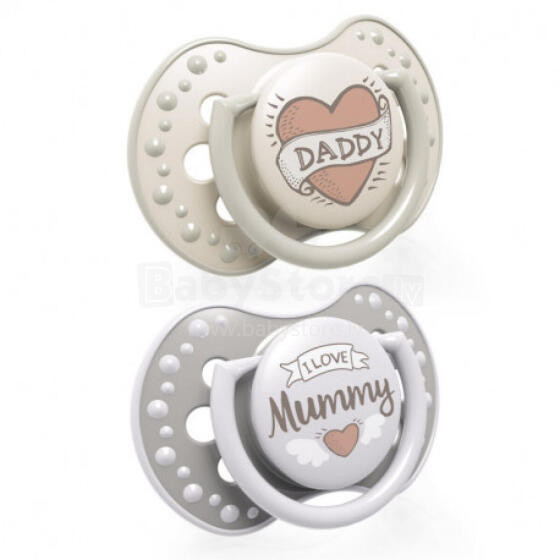 LOVI 22/867 Dynamic silicone pacifier 3-6 m 2 pcs I Love
