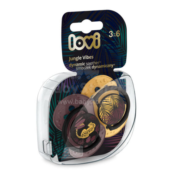 LOVI 22/902 Dynamic silicone pacifier 3-6m 2pcs Jungle Vibes Girl