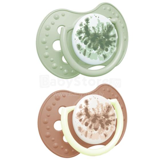 LOVI 22/917 Dynamic silicone pacifier 0-3 m 2 pcs Tie Dye Green Girl