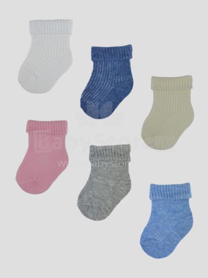NOVITI SB018-U-02 Medvilninės kojinės be slėgio suvyniotos mišinys 6-9m