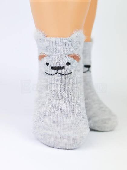 NOVITI SB044-B-03 Boys socks 3D dog gray melange 12-18 m