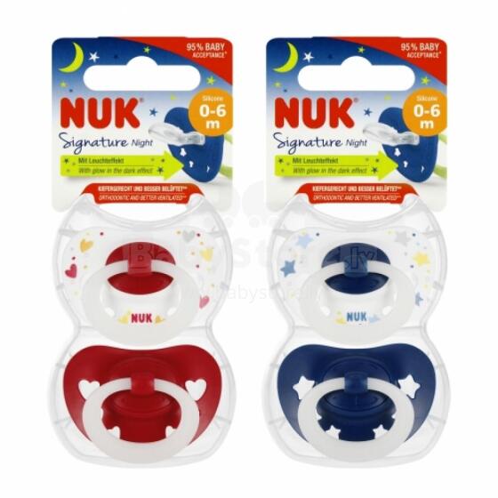 NUK 175270 Silikoninis čiulptukas SIGNATURE NIGHT 0-6m