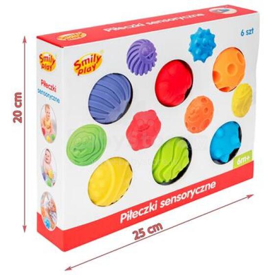 SMILY PLAY 84508 Sensoriniai kamuoliukai 6 vnt.