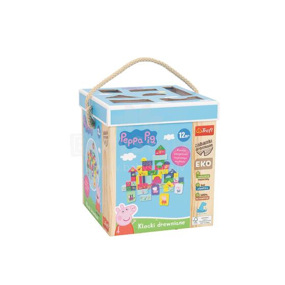 TREFL 61573 Medinės žaislinės kaladėlės Peppa Pig