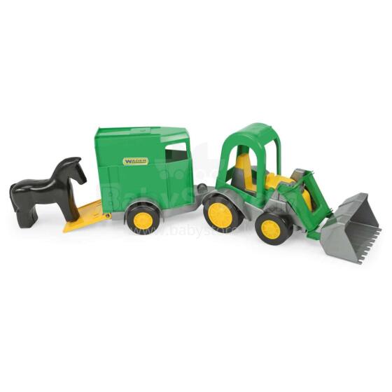 WADER 35224 Farmer traktorius krautuvas su arklio priekaba dėžėje