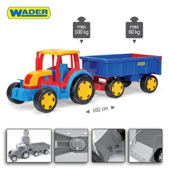 WADER 66100 Gigant - Traktorius su priekaba