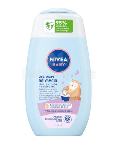 NIVEA BABY 80546 2in1 naktinis kūno ir plaukų plovimo gelis 200 ml