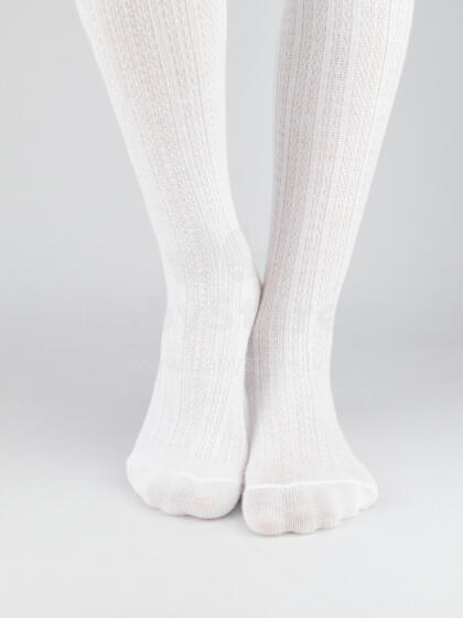 NOVITI RB009-G-01 Cotton tights jacquard pattern stripes white 56/62