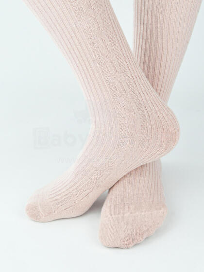 NOVITI RB011-G-02 Cotton tights stripe braid pink 104/110