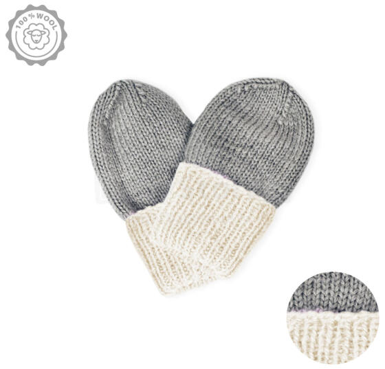 La Bebe™ Lambswool Natural Eco Baby Gloves Art.236271 Grey  Baby gloves