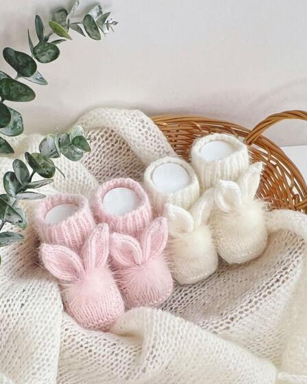 La Bebe™ Lambswool Natural Eco Socks/Booties Art.236716 Natural wool socks/boots for newborns