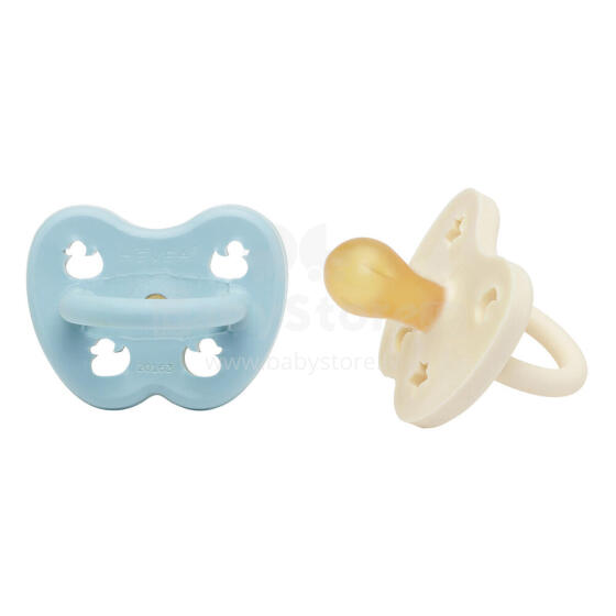 Hevea Natural Rubber Pacifier  Art.239420 Baby Blue /White Milky Natural anatomical 0-3 month
