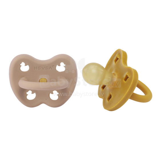 Hevea Natural Rubber Pacifier Round Art.239426 Golden Honey/Tan Beige Natural anatomical 3-36 month
