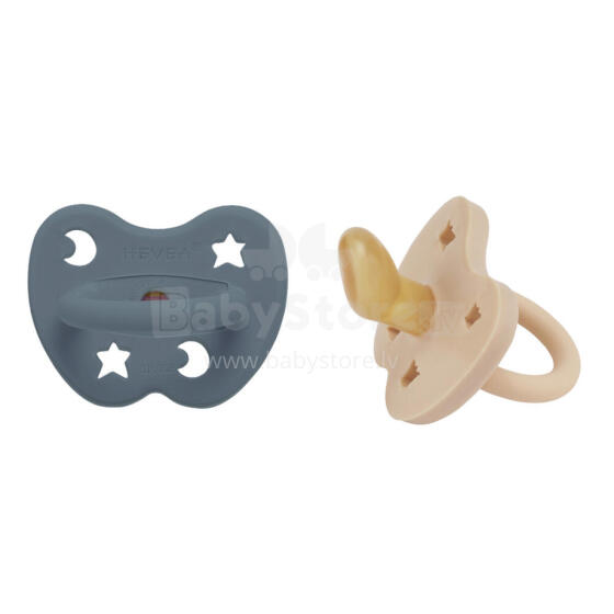 Hevea Natural Rubber Pacifier Anatomical Art.239436 Sand/Ocean Blue Natural anatomical 3-36 month