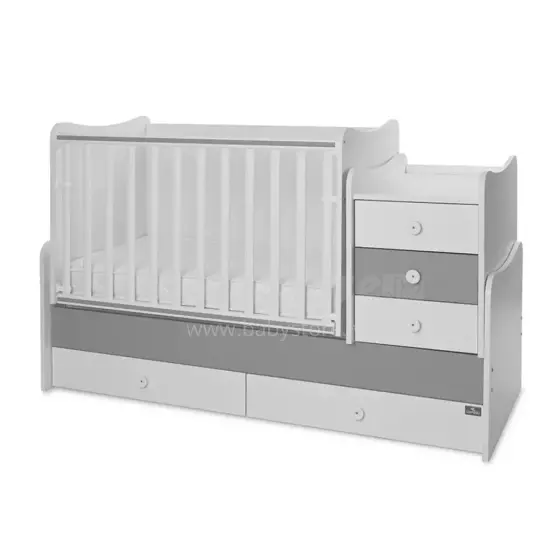 Lorelli Maxi Plus Art.10150580041P White/Stone Baby Crib-Transformer