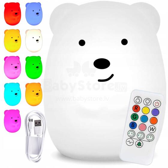 Kids Severno  Projector Bear Art.239839 Ночник детский силиконовый Медвежонок с пультом
