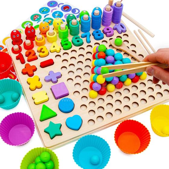 Faerly® Montessori Toy Magnetic Game 5 in 1 Art.241385  Деревянный пазл Монтессори