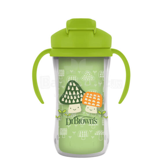 Dr.Browns TC01203 Thermo mug with straw 300ml green + 12m