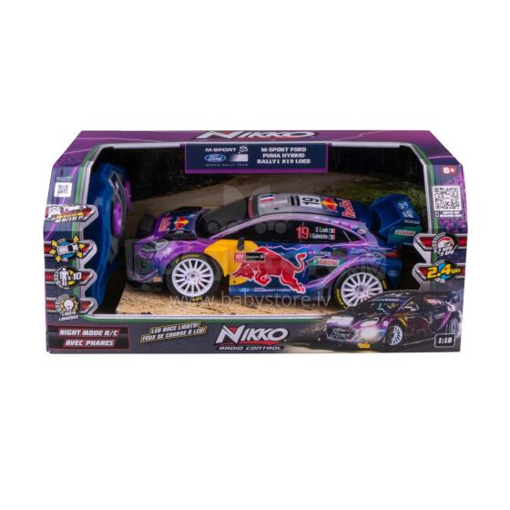 NIKKO R/C car Night Mode - M-Sport Ford Puma Hybrid Rally1 #19 Loeb, scale 1:18