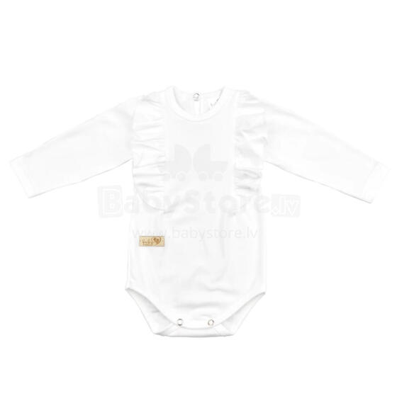 BABY 01378 Baby bodysuit long sleeve Ruffle Ecru 68/74