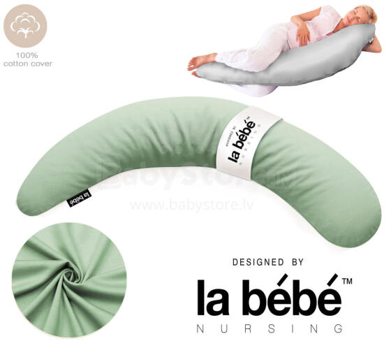 La Bebe™ Moon Сotton Maternity Pillow  Art.246551  Didelė pagalvė nėščioms moterims su „memory foam“ (ypač minkštas ir tylus kūno užpildas) 195 cm