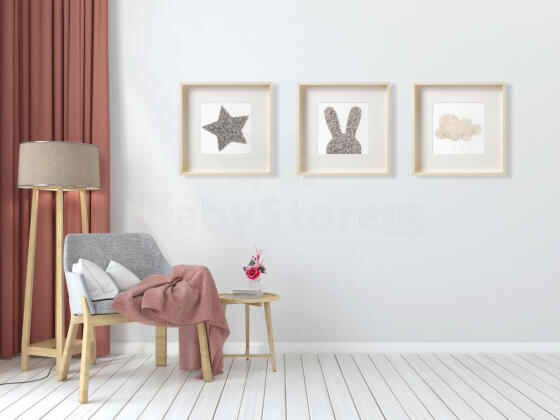 Room Accesories Art.447334 Decorative wall art in frame "Star" – fluffy textile panel for kids' room
