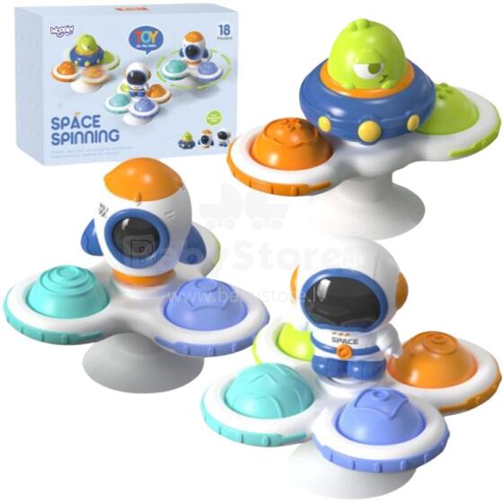 WOOPIE BABY Keičiamas sensorinis žaislas „Space Spinner Pop-it“, 3 vnt.