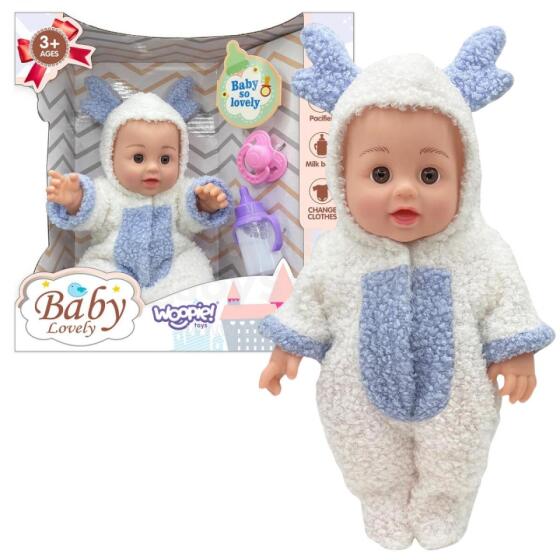WOOPIE ROYAL kūdikio lėlė elnio kostiumu + aksesuarai 28 cm