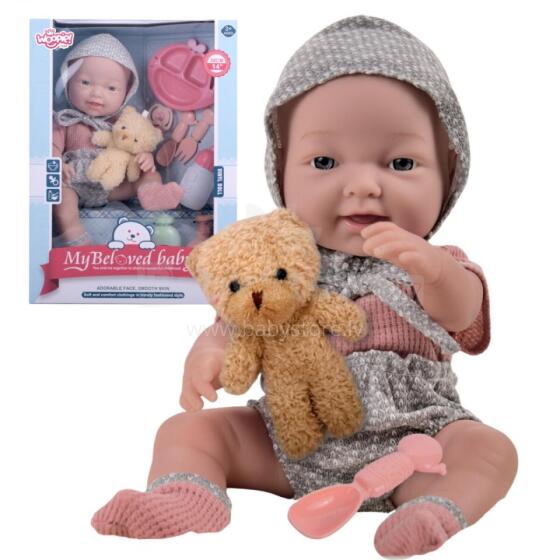 WOOPIE ROYAL kūdikio lėlė 36 cm su meškiuko maitinimo priedais