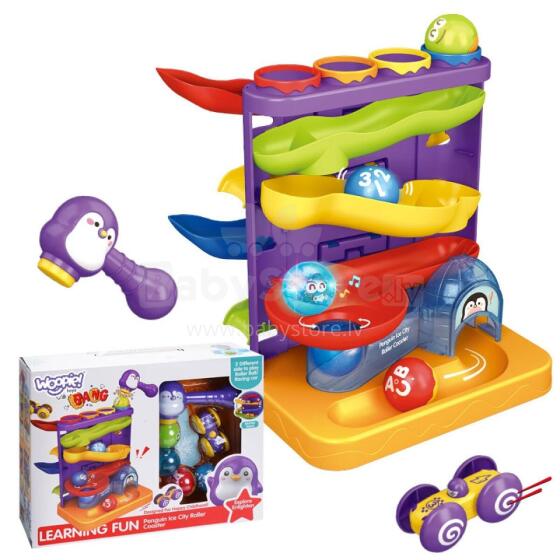 WOOPIE BABY Kamuolių takelis 3in1 Smūginis gręžtuvas automobiliams
