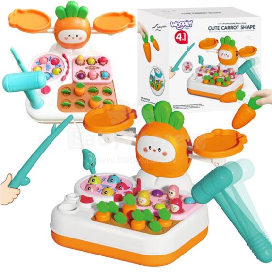 WOOPIE Game MONTESSORI 4in1 Fishing Scales Hit the Mole and Carrots