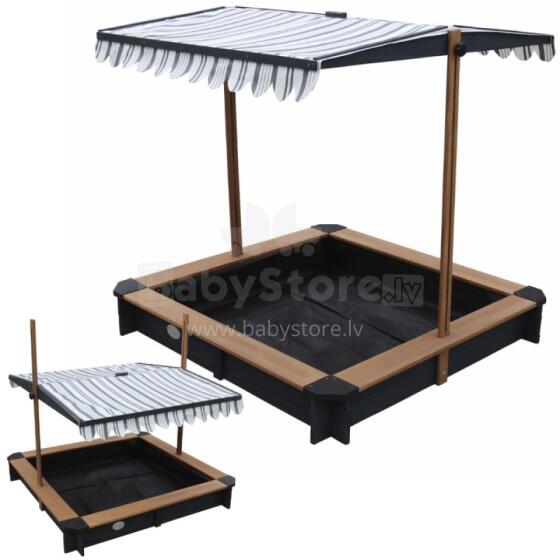 AXI Wooden Sandbox with Roof Closed with Benches