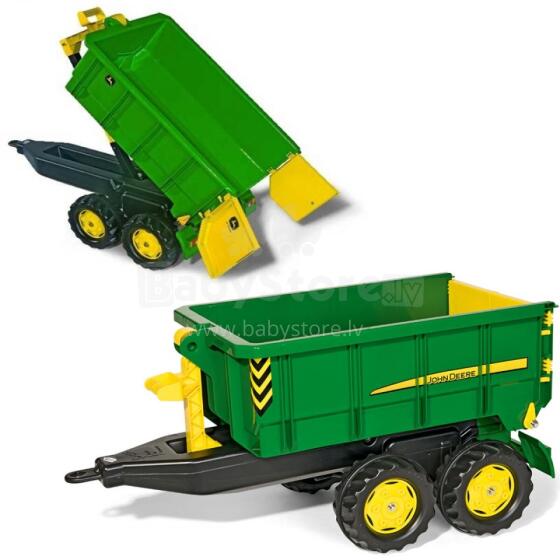 Rolly Toys didelė John Deere dviašė savivartė priekaba