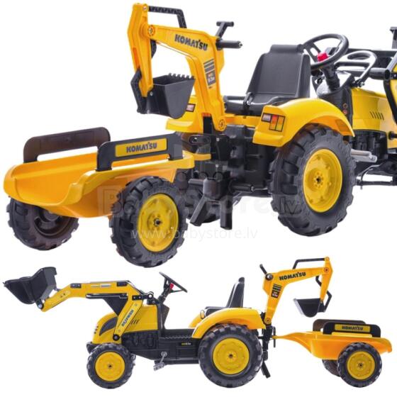 FALK KOMATSU pedalinis traktorius-ekskavatorius-kaušas-priekaba nuo 2 metų