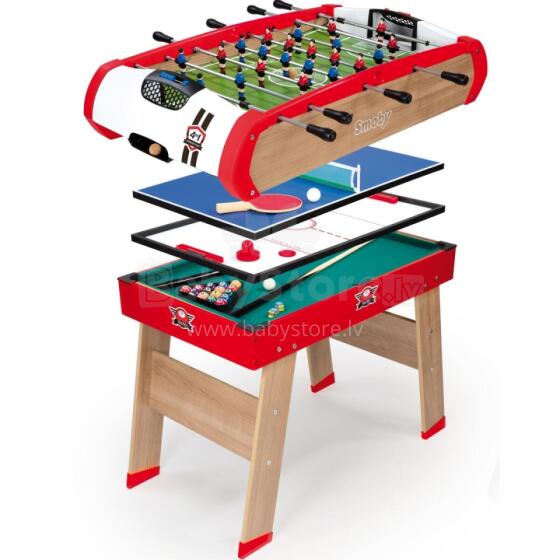 SMOBY stalo futbolas vaikams „Powerplay“ stalas 4in1 biliardas, tenisas, ledo ritulys