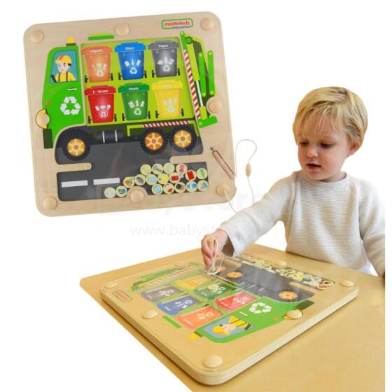 MASTERKIDZ magnetinė lenta atliekų rūšiavimui, perdirbimo sunkvežimis, Montessori