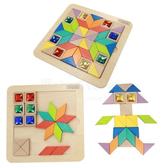 MASTERKIDZ Dėlionės Mozaika Mokymasis Spalvų ir Formų Tangram Montessori